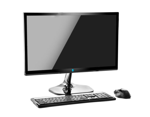 stock photo desktop computer modern computer over white background 296717147